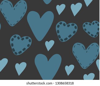 Abstract seamless pattern of hearts