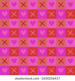 Abstract seamless pattern with hearts.