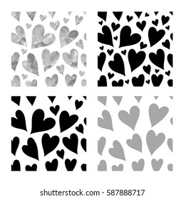 Abstract seamless pattern with hearts