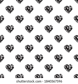 Abstract seamless pattern with hearts, design element. Tribal pattern for invitations, cards, print, gift wrap, manufacturing, textile, fabric, wallpapers