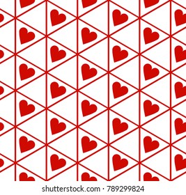 Abstract seamless pattern of hearts. Pattern for gift wrapping.