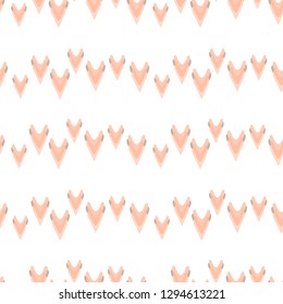 Abstract seamless pattern of hearts on white background. Image for a poster or cover. Vector illustration. Repeating texture. Figure for textiles.