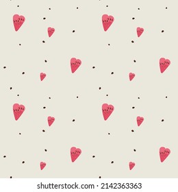 Abstract seamless pattern of hearts on background. 