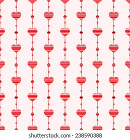 Abstract seamless pattern with hearts. Retro style