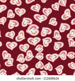 abstract seamless pattern with hearts for st. valentines day