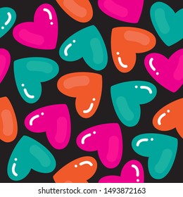 Abstract seamless pattern with hearts. Valentines Day vector illustration. Love and romantic symbol. Design element for fabric, wallpaper or wrapping paper.