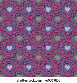 Abstract seamless pattern with hearts. Valetines day or girlish design.
