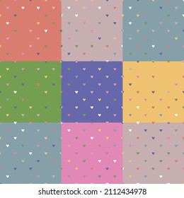 Abstract seamless pattern with hearts. Vector Valentine’s Day illustration. Design for wallpaper, banner, wrapping paper, greeting cards, fabric and romantic decorations.