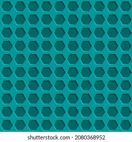 Abstract seamless pattern with hexagon holes in light blue colors