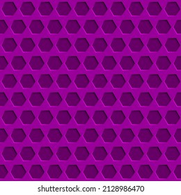 Abstract seamless pattern with hexagon holes in purple colors