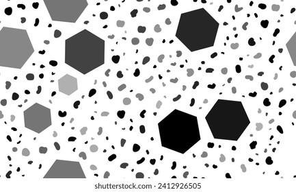 Resumen de un patrón sin fisuras con símbolos hexágonos. Fondo creativo de leopardo. Ilustración del vector sobre fondo blanco