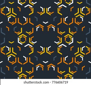 Abstract seamless pattern of hexagons. Modern technologies.