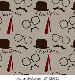 abstract seamless pattern with hipster elements vector background