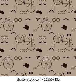 abstract seamless pattern with hipster elements vector background