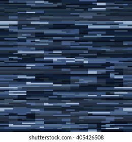 Abstract seamless pattern. Horizontal stripes. Blue and grey colors. Editable camouflage background. Vector illustration. EPS10.
