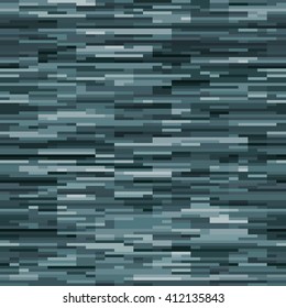 Abstract seamless pattern. Horizontal stripes. Shades blue and green colors. Editable grunge camouflage background. Vector illustration. EPS10.