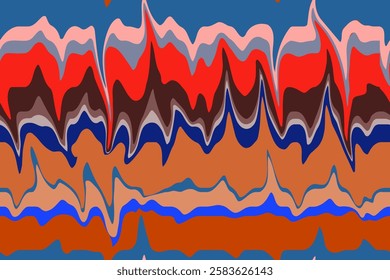 Abstract seamless pattern with horizontal wavy lines. Vector