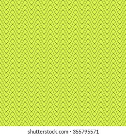 Abstract seamless pattern of horizontal wavy lines in green colors. Beautiful endless print of curved varying thickness stripes. Vector illustration for various creative projects