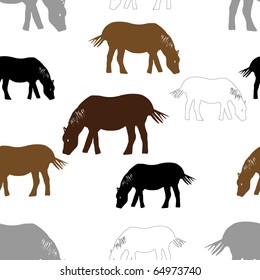 Abstract seamless pattern with horses for background - vector illustration. Easy editable background. You can use it to fill your own background.