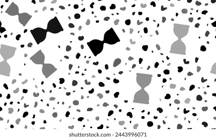 Abstraktes nahtloses Muster mit Sanduhrzeichen. Kreative Leoparden-Kulisse. Vektorillustration auf weißem Hintergrund
