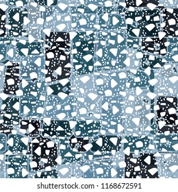 Abstract seamless pattern of ice colors on a background of a snow storm.