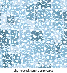 Abstract seamless pattern of ice colors on a background of a snow storm.
