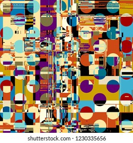 Abstract seamless pattern with imitation of a grunge datamoshing texture. Vector image.
