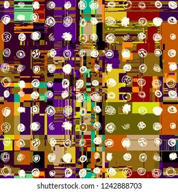 Abstract seamless pattern with imitation of a grunge datamoshing texture. Vector image.