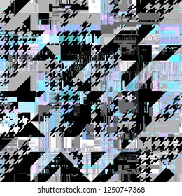 Abstract seamless pattern with imitation of a grunge datamoshing texture. Vector image.