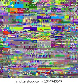 Abstract seamless pattern with imitation of a grunge datamoshing texture. Vector image.