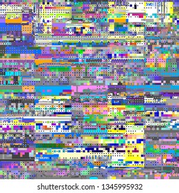 Abstract seamless pattern with imitation of a grunge datamoshing texture. Vector image.