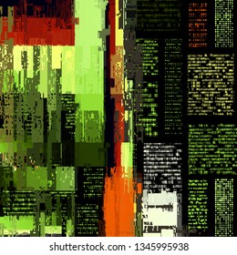 Abstract seamless pattern with imitation of a grunge datamoshing texture. Vector image.