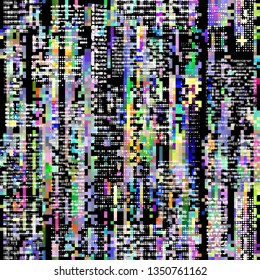 Abstract seamless pattern with imitation of a grunge datamoshing texture. Vector image.
