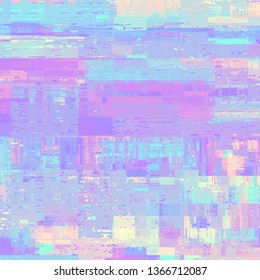 Abstract seamless pattern with imitation of a grunge datamoshing texture. Low poly holographic pattern. Vector image.