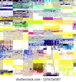 Abstract seamless pattern with imitation of a grunge datamoshing texture. Vector image.