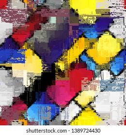 Abstract seamless pattern with imitation of a grunge dirty texture. Vector image.
