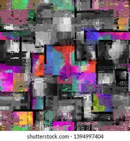 Abstract seamless pattern with imitation of a grunge dirty texture. Vector image.