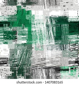 Abstract seamless pattern with imitation of a grunge datamosh texture. Vector image.