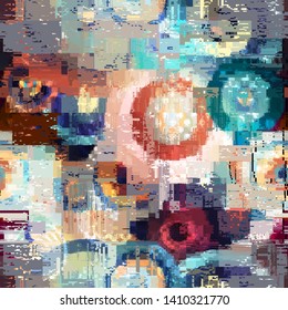 Abstract seamless pattern with imitation of a grunge dirty texture. Vector image.