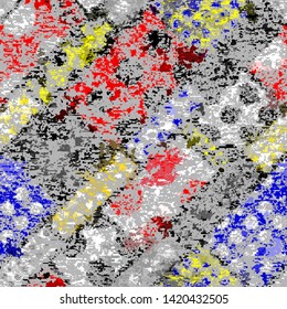 Abstract seamless pattern with imitation of a grunge dirty texture. Vector image.