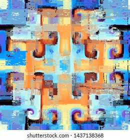 Abstract seamless pattern with imitation of a grunge dirty texture. Vector image.