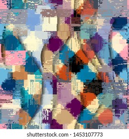 Abstract seamless pattern with imitation of a grunge dirty texture. Vector image.