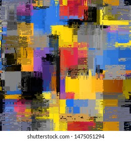 Abstract seamless pattern with imitation of a grunge dirty texture. Vector image.