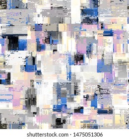 Abstract seamless pattern with imitation of a grunge dirty texture. Vector image.