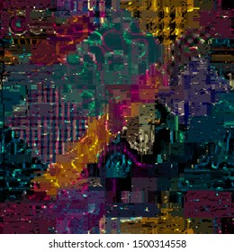 Abstract seamless pattern with imitation of a grunge dirty texture. Vector image.