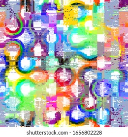 Abstract seamless pattern with imitation of a grunge dirty texture. Vector image.