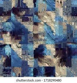 Abstract seamless pattern with imitation of a grunge dirty texture. Vector image.