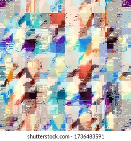 Abstract seamless pattern with imitation of a grunge dirty texture. Vector image.