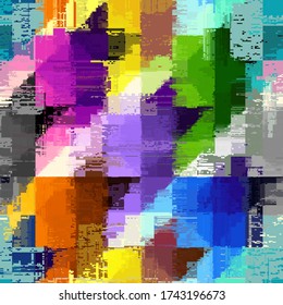 Abstract seamless pattern with imitation of a grunge dirty texture. Vector image.