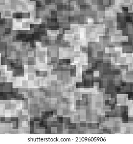 Abstract seamless pattern with imitation of a grunge dirty texture. Vector urban grayscale camouflage seamless pattern textile print.